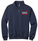 Navy Blue 1/4-Zip Cadet Collar Sweatshirt with Embroidered NASBOCES Skills logo